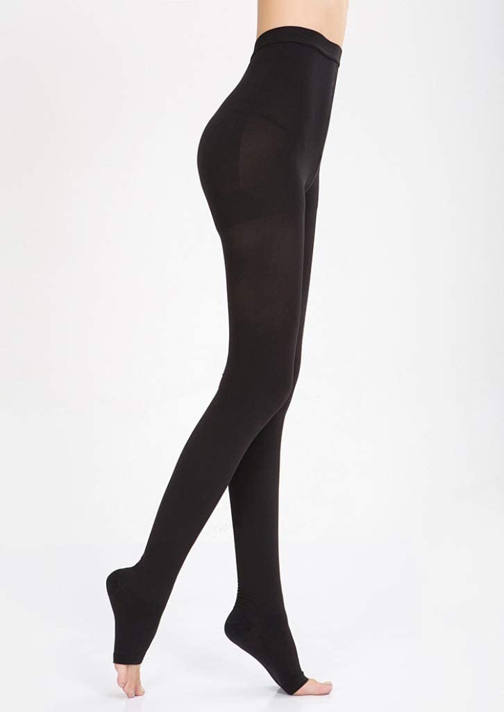 Roll over image to zoom in BriteLeafs Opaque Compression Stocking Pantyhose Therapeutic 15-20 mmHg Open Toe