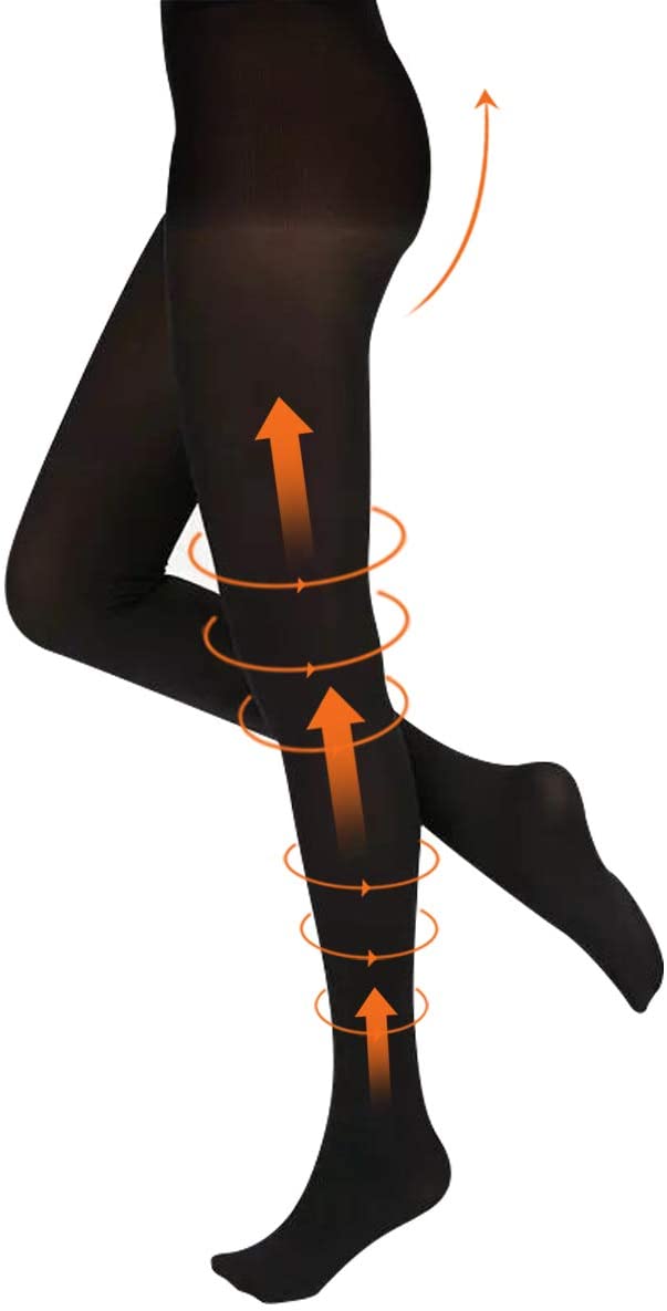 Compression Pantyhose 20-30 mmHg Closed Toe Support Hose Firm Graduated Compression Stockings Relieve Varicose Veins for Women & Men（Black,M）